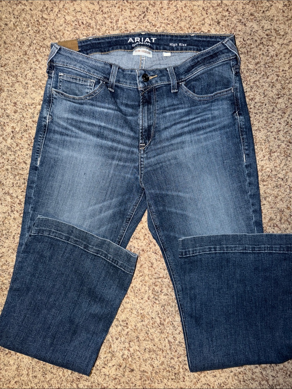 Ariat High Rise 31 Slim Trouser Jeans - Medium Wash Blue